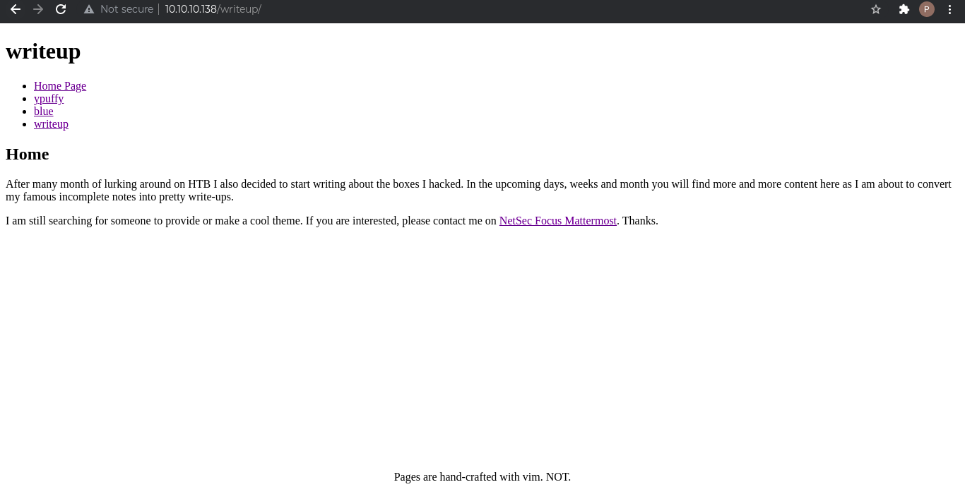 Writeup Home